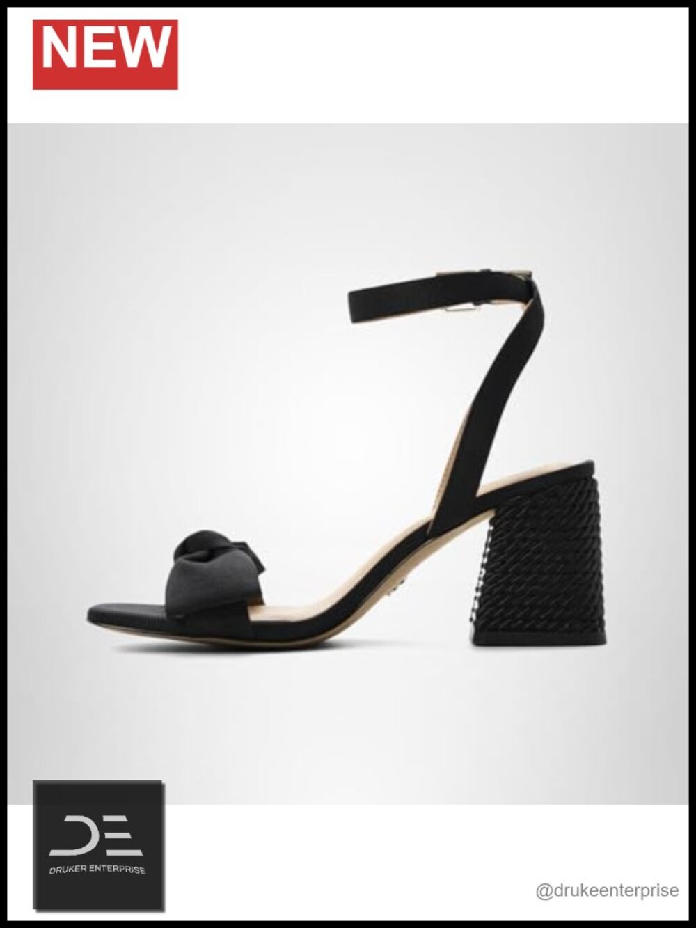 Heeled Sandals with Bow & Rope-Wrapped Block Heel